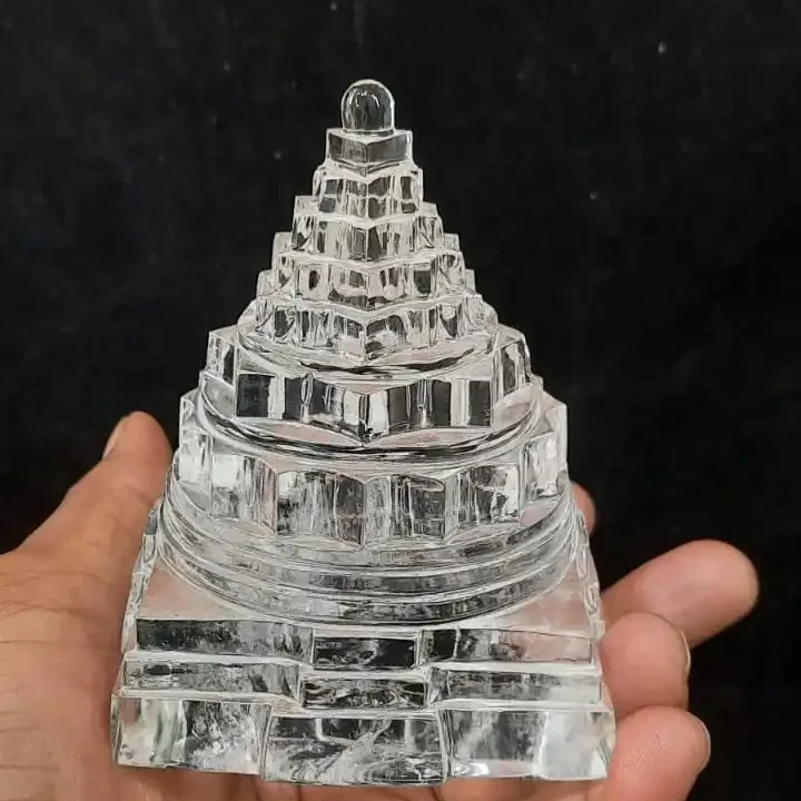 Wholesale high quality natural Clear Crystal big size Shree Yantra healing quartz shree yantra for reiki energy & meditation