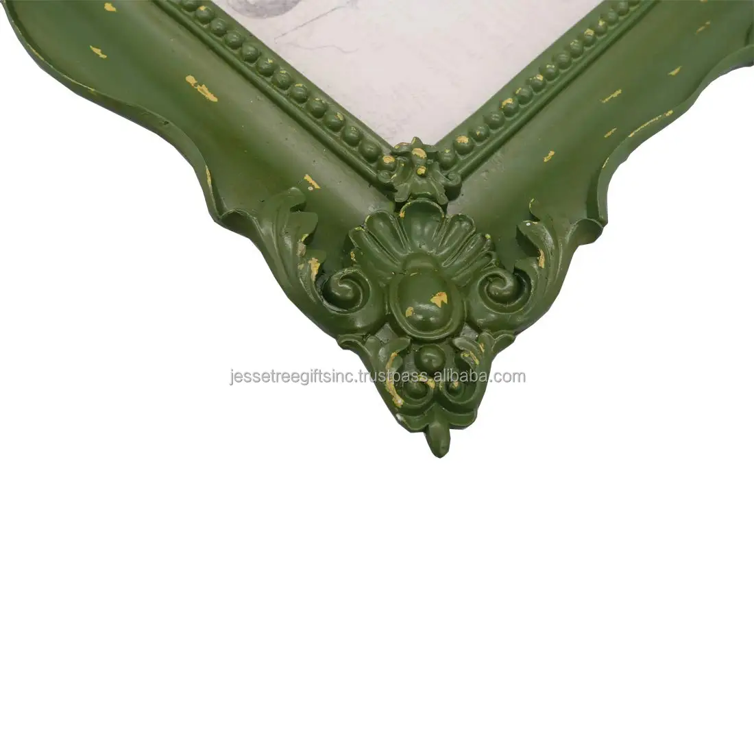 Деревянная фоторамка для стола с зеленой краской отделка квадратной формы тиснением дизайнерский уголок премиум качества украшения дома