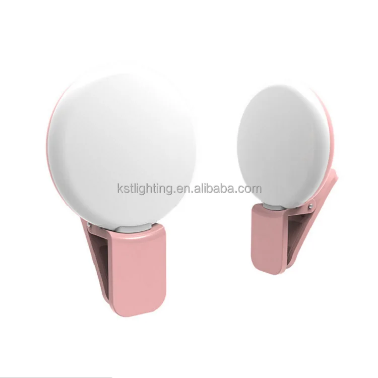 Wholesale Mini clip on ring light blue customized logo colorful usb rechargeable selfie mobile phone led fill light