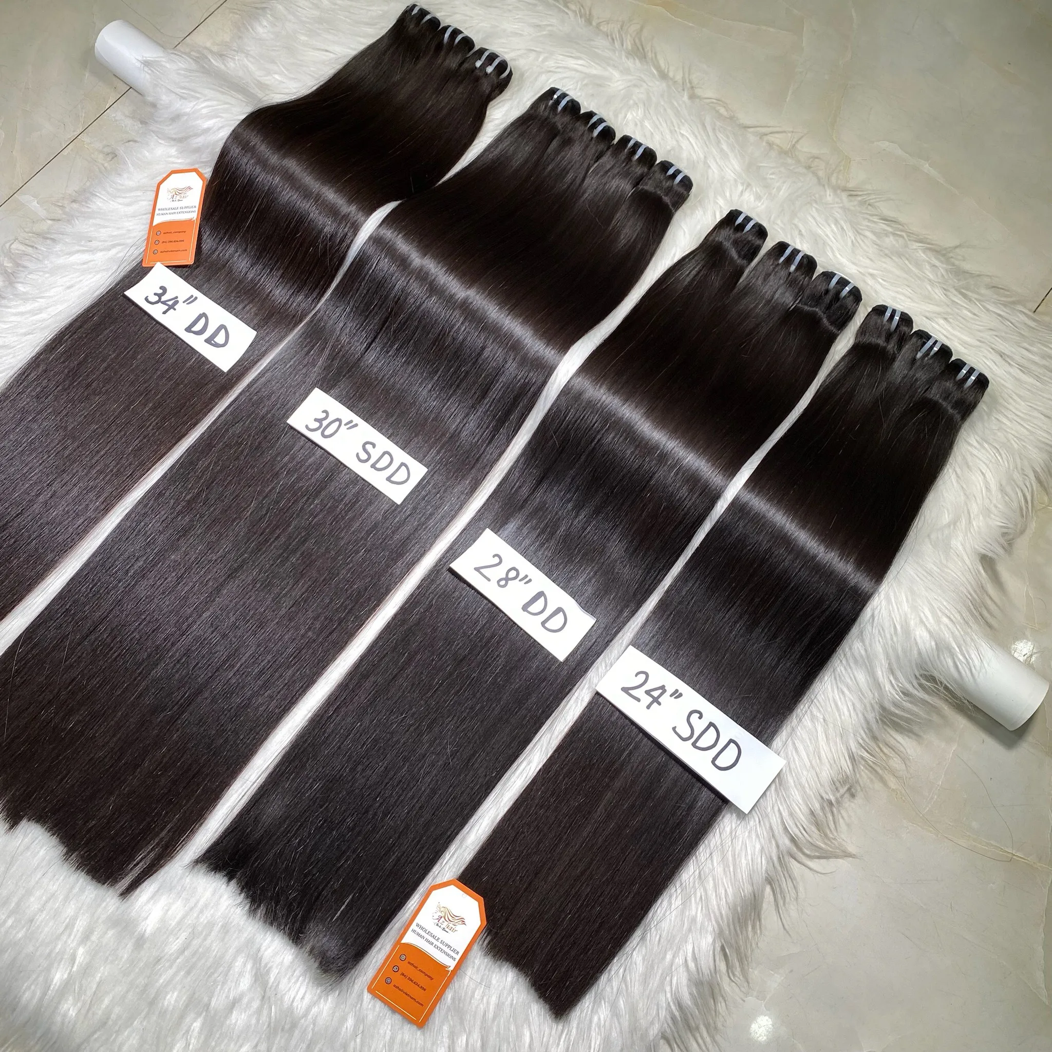 Bone Straight Raw Cuticle Aligned Human Hair Weft Vendor 12A Double Drawn Virgin Hair Extensions Vietnamese Weaving Double Weft