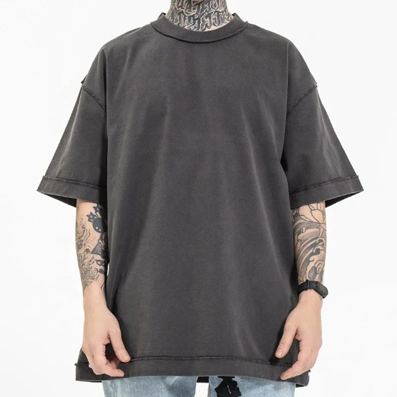 New  style Mens Clothes Custom Oversized Loose Drop Shoulder Designer Vintage Washed T shirt