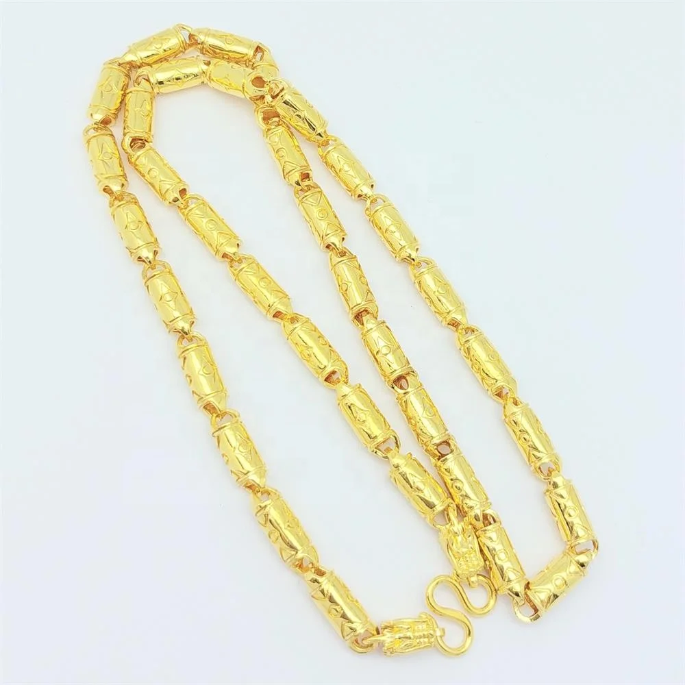 Fashion Design 24K Gold Filled Daily Wear Dragon Tubes Necklace 6mm gold filled chain