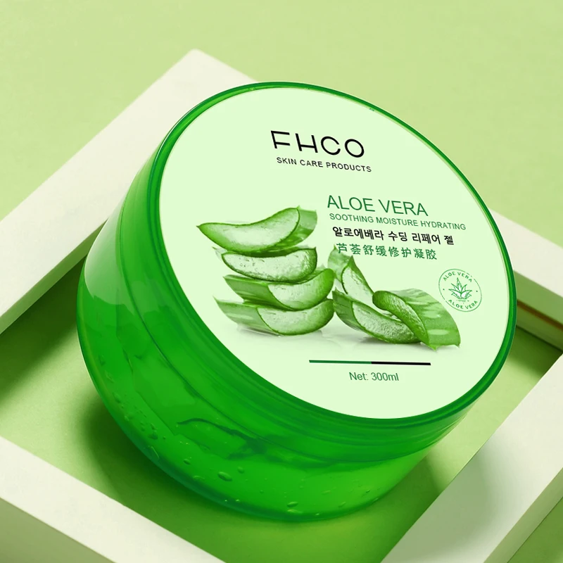 Custom Wholesale Thailand Best Brand 300ml Natural Organic Vegan Aloe Vera Gel Private Label Soothing Moisturizing Aloe Vera Gel