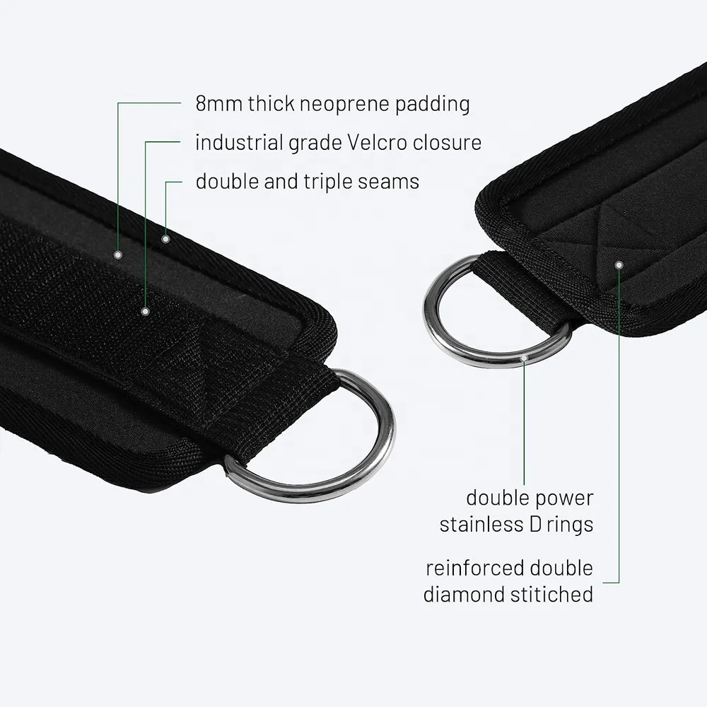 Adjustable Pair High Quality D Ring Gym Fitness Leg Training Ankle Strap Cuffs Gym Fitness Ankle Straps