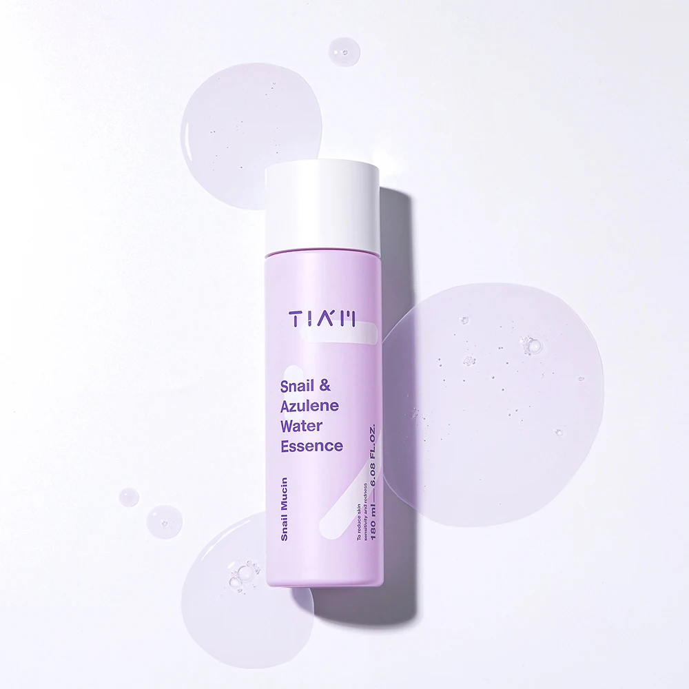 TIAM 180ml Snail & Azulene Water Essence Korean Skin Care for Dry Face Liquid Form
