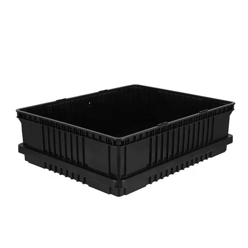 3W-9805313-2 655*522*200 mm ESD plastic logistics tray ESD Container plastic logistics pallet conductive esd packing tray