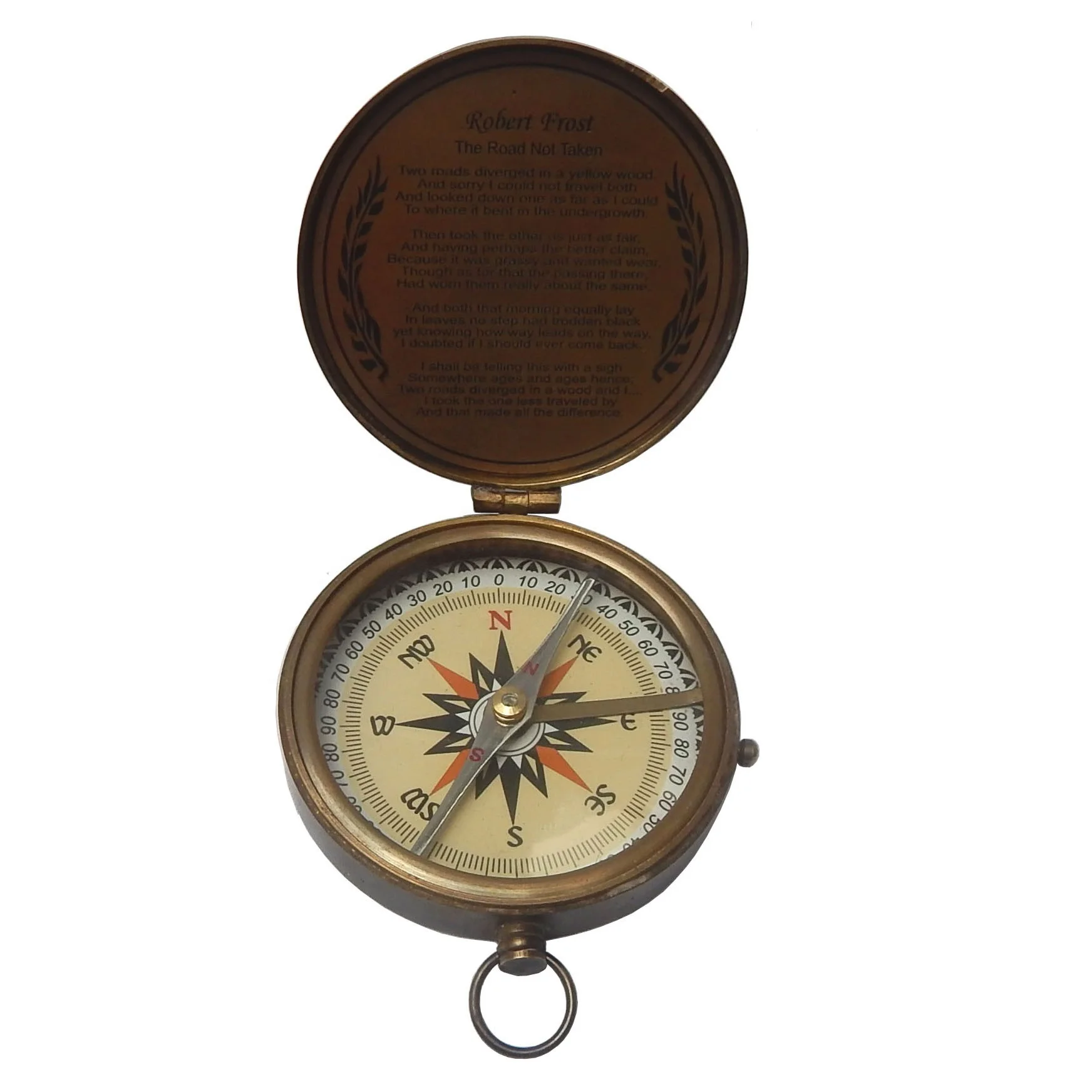 Top Selling Brass Antique Sundial Compass nautical vintage shiny brass compass high quality & royal navy compass