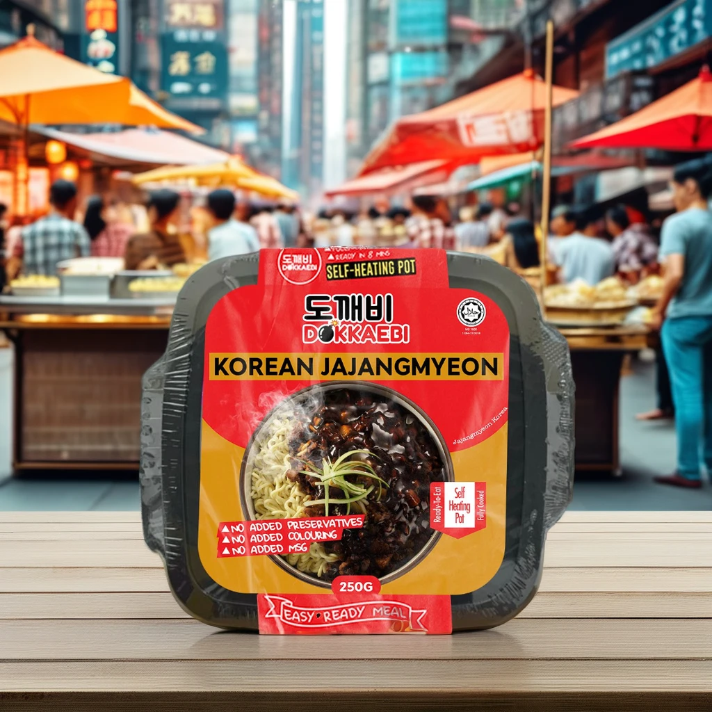 Ready-to-Eat Instant Korean Jajangmyeon Self-Heating Hot Pot Spicy Tasty Meal for Adults and Children