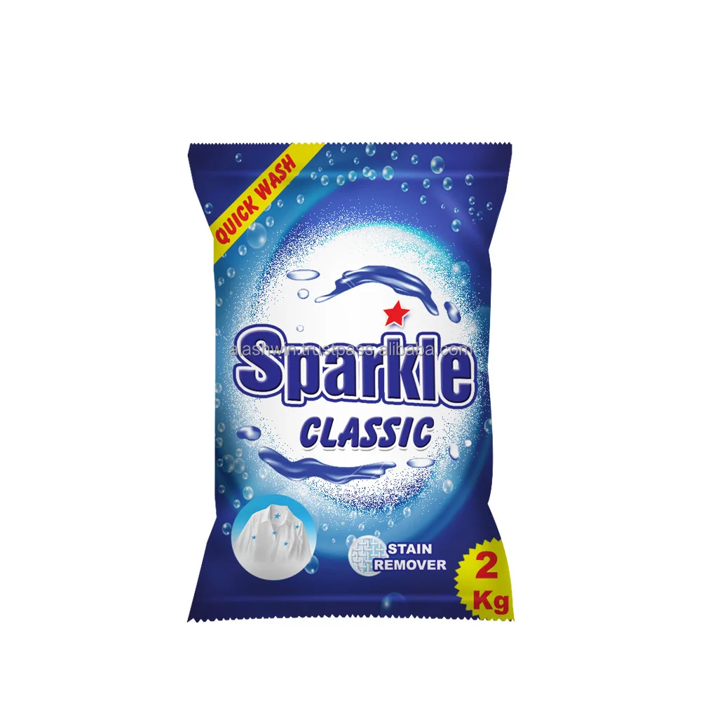 3kg Sparkle Detergent Powder From Indian Used in Laundry Machine and Hand Washing Purpose Which Removes Hard Strains