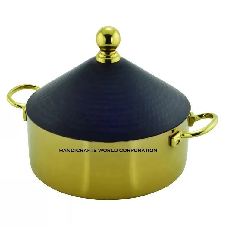 Black Lid Rose Gold Casserole Hot Pot For luxury Hotel Restaurant Serving Home Kitchenware Hot Dish Low Price To Quality Hotpot