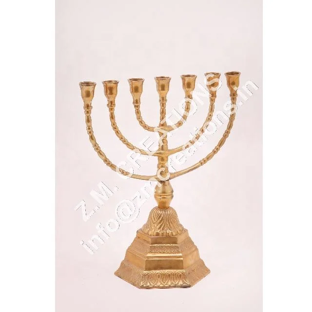 Высококачественные металлические подсвечники ручной работы Menorah с семью ветвями Jerusalem Judaica доступны для украшения
