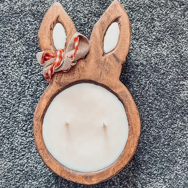 Easter Exquisite design best handmade fragrance rabbit shaped dough bowl candle from Viet Nam