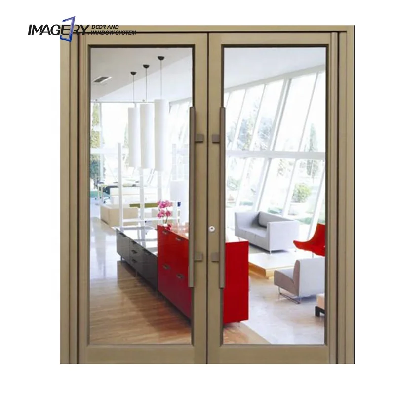 Factory wholesale price commercial aluminum frame storefront KFC casement/swing door with tempered safety glass