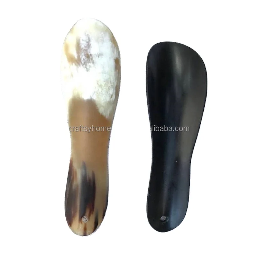 Натуральный рожок для обуви из воловьей кожи с отверстиями, портативный короткий рожок для обуви, маленькая мебель, рожок для обуви для путешествий, рожок для обуви от штучного дома