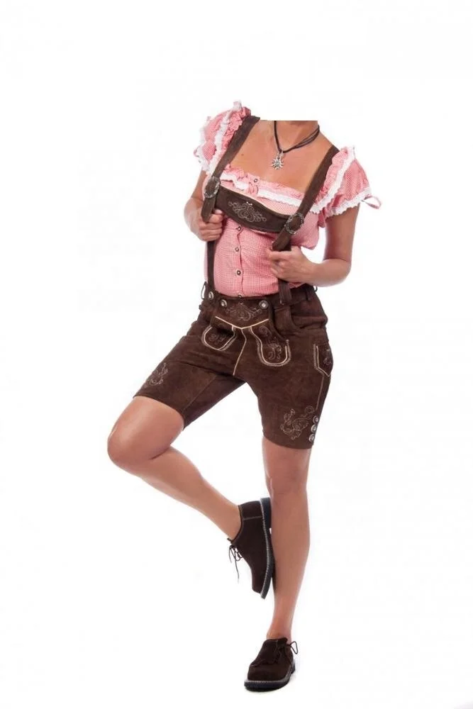 high quality traditional  women kurzhose trachten lederhosen - oktoberfest shorts - bavarian 2024
