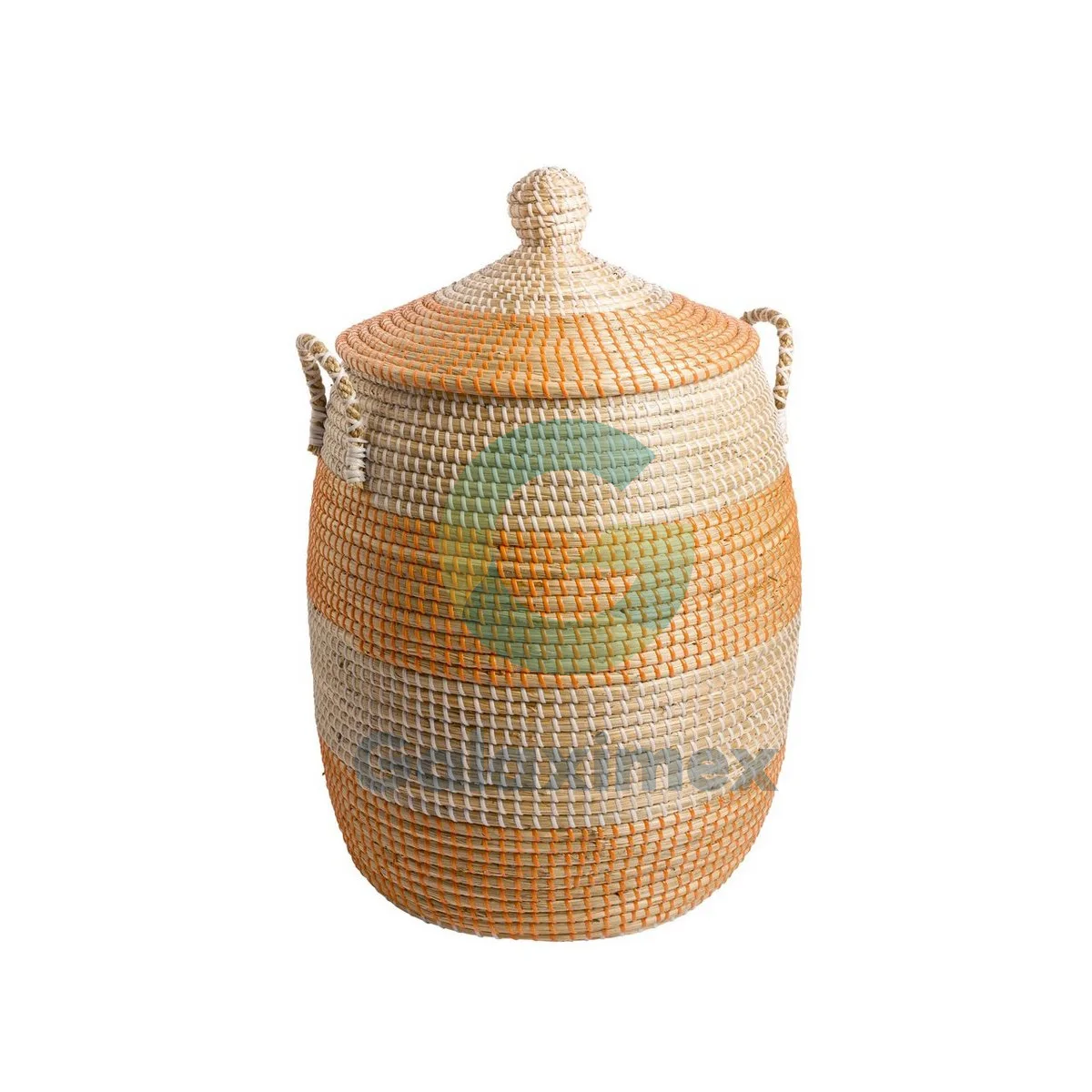 Wholesale Seagrass Wicker Canvas Laundry Basket with Lid for Home Storage Kitchen Organization Clothing Baby Items Made Vietnam