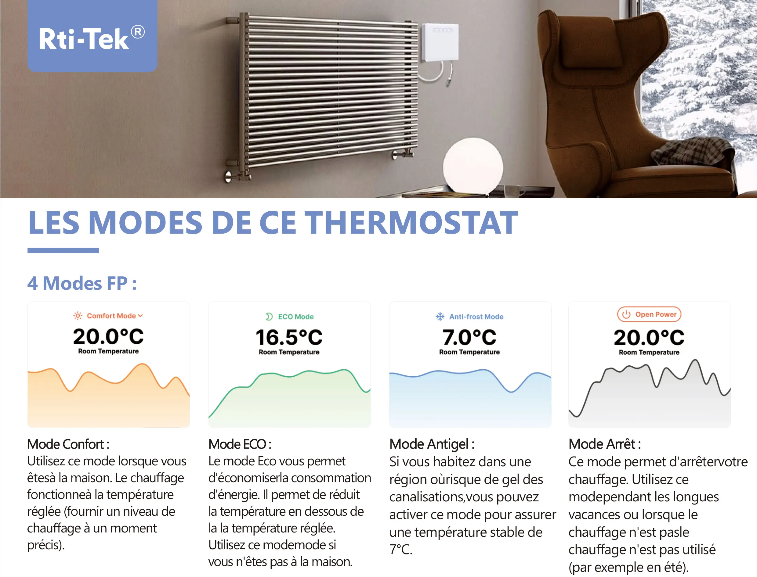 Pilot module Electric Radiator Wifi Thermostat Heating Controller Pilot Wire