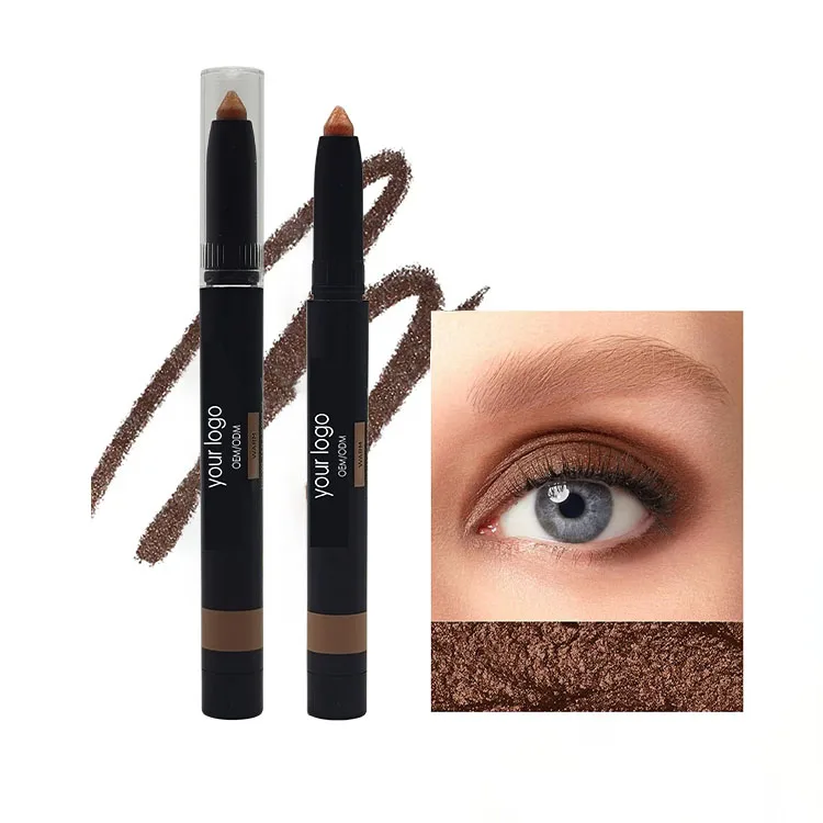 100% Vegan Holographic Glitter Eyeshadow Pencil Cream and Powder with Metallic Finish Private Label Champagne Shimmer Stick