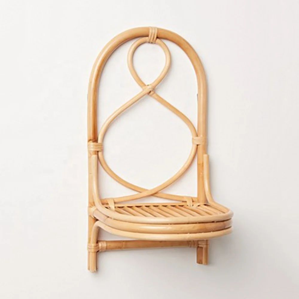 Modern set of 2 rattan shelf handcrafted natural rattan bookcase made in Vietnam