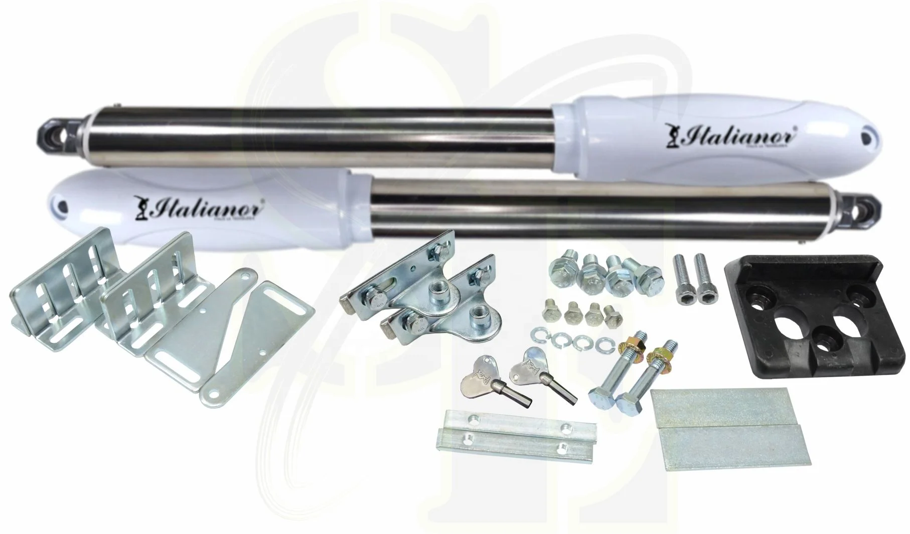 Autogate Malaysia Italianor 380W Premium White DC Swing Folding Arm Motor 2-Piece Gate Operators for Swing Folding Arm Motors