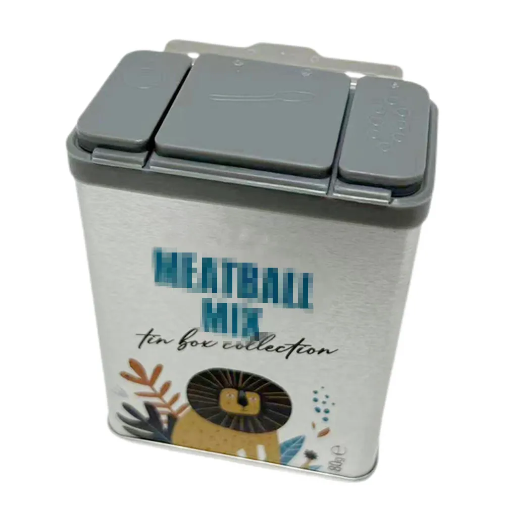 Tinworld Factory Custom High Quality Tinplate Rectangle Tin Spice Jar Wholesale Custom Metal Spice Jar Spice Tin Packaging