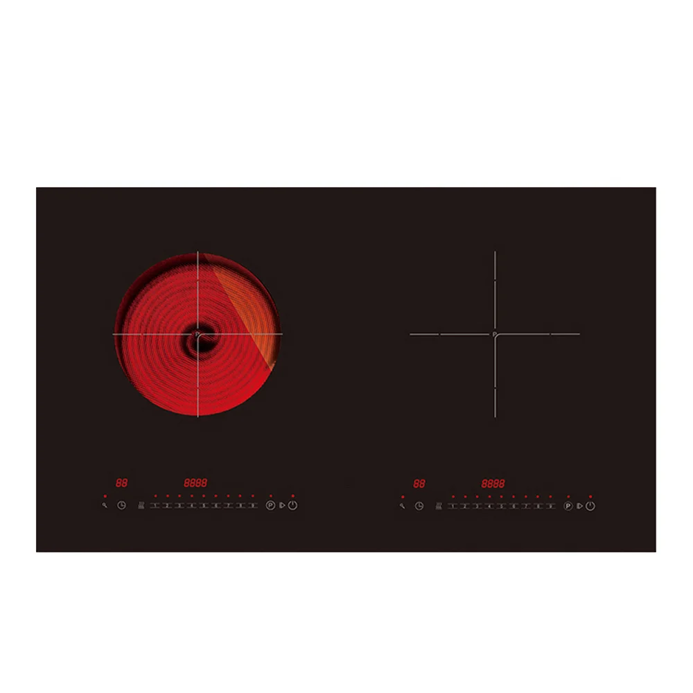 Современная черная индукционная плита-Регулируемая температура, светодиодный дисплей