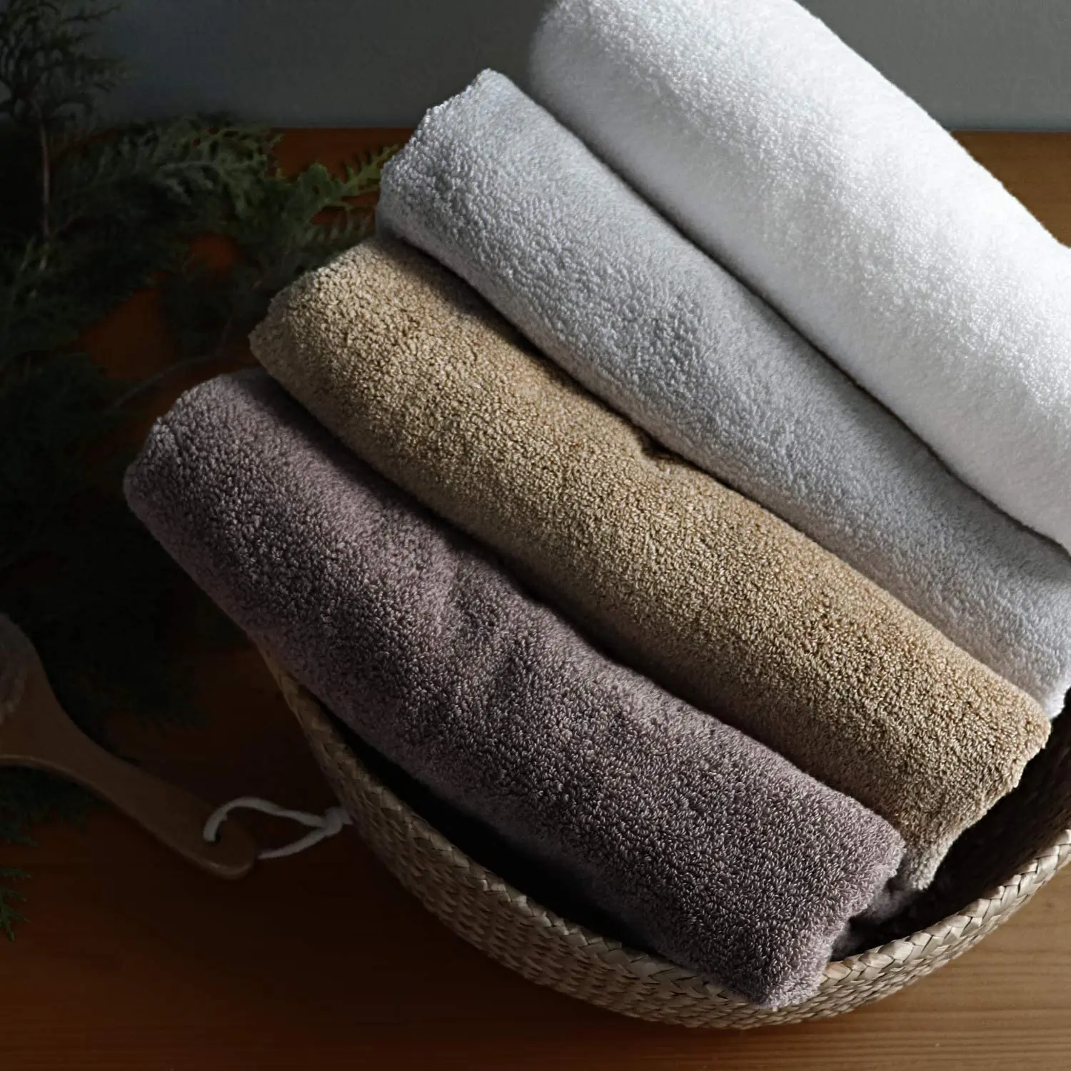 [Wholesale Products] 100% Organic Cotton Bath Towel Made in Japan 60cm*124cm 400GSM Well Absorption Super Soft Fluffy Brown