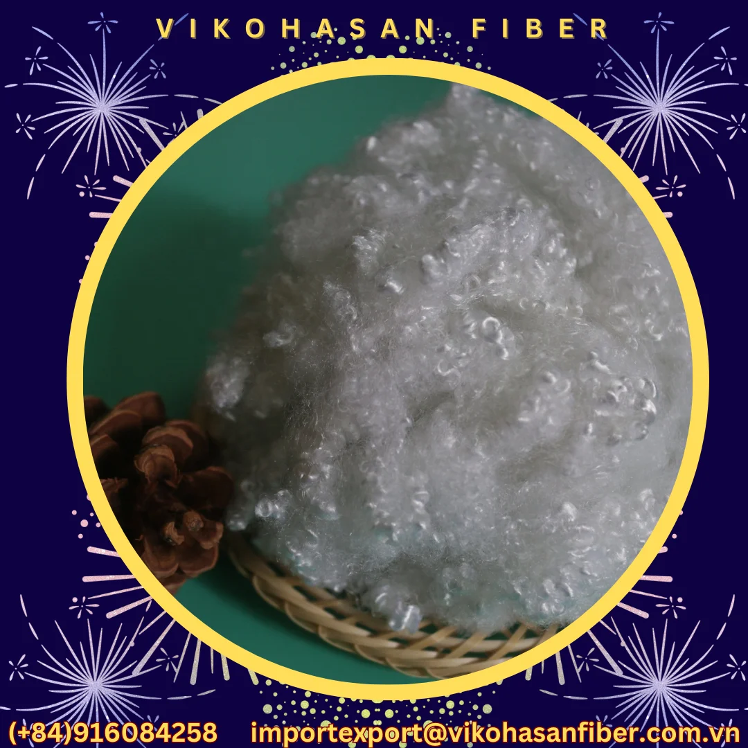 High Quality 3D HCS 100% Polyester Fiber A Grade Vikohasan Manufacturer and synthetic fiber and GRS Recycled Polyester Fiber