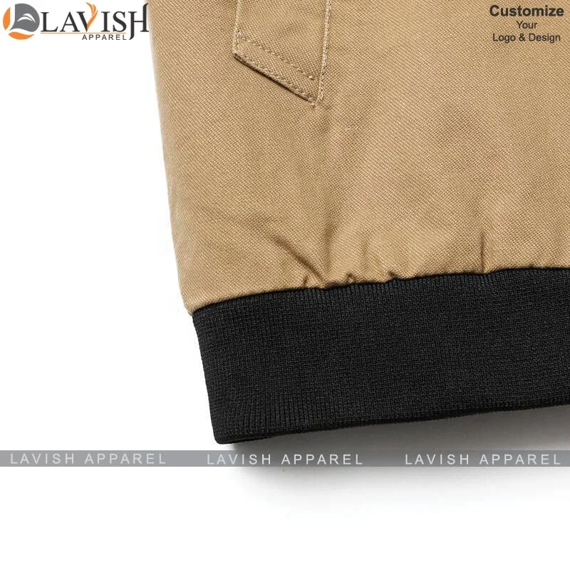 По индивидуальному заказу 100% хлопковая куртка в стиле милитари для мужчин верхняя одежда плюс размер ткань хорошего качества хаки на молнии