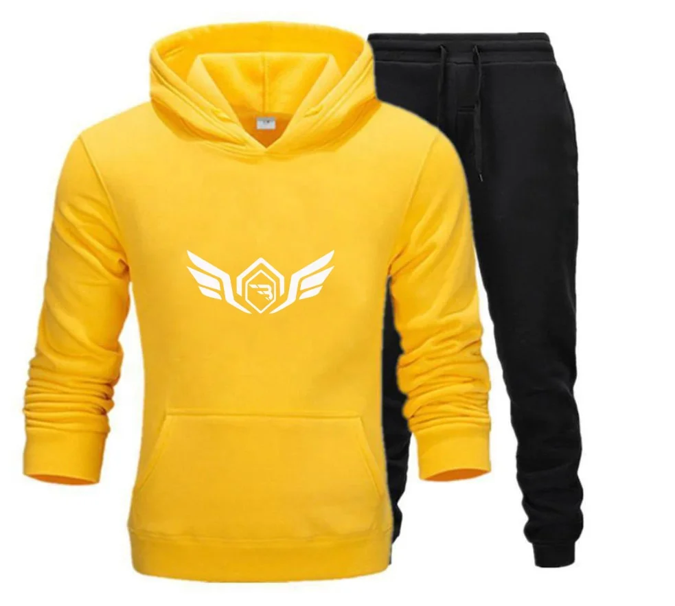 Oem Custom Men Plain Hooded Jogging & Casual wear Cotton fleece Sweatsuit / Tracksuit