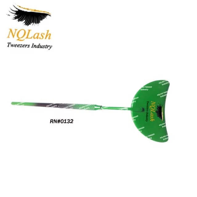 Manufacturer Green Color Half Moon Eyelash Mirror Beautiful High Quality Stainless Steel Eyelash Mirror NQLASH Tweezers