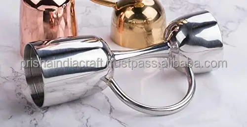 Premium Peg Measurer jigger shot 30 and 60 ml Cocktail Jigger Shot Glass Drink Measuring Bar Tool Double Side Jigger with Handle