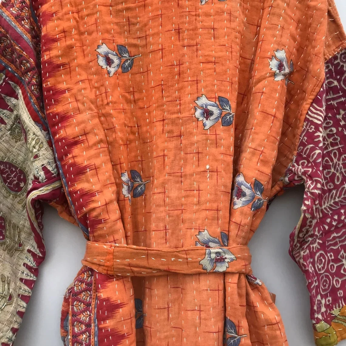 Новое поступление винтажное пальто Kantha для ванны хлопковое шитое вручную женщин