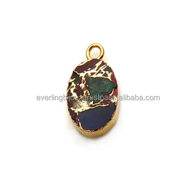 High Quality Multi-Color Mojave Turquoise Sapphire Copper Jewelry Making Gemstone Pendant Connector Fashion Pendants Charms