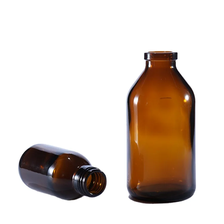 factory price 500ml Pharmaceutical amber glass bottle for syrup Medicinal oral liquid bottle