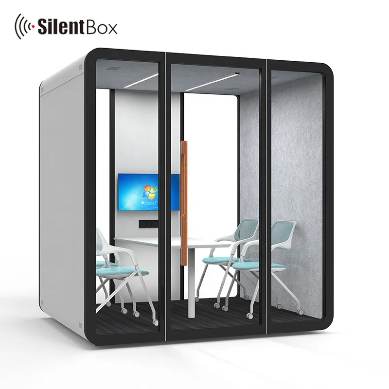 Manufacturer supplied universal power source acoustic office acoustic sound booth office pod price for 2-4 seats