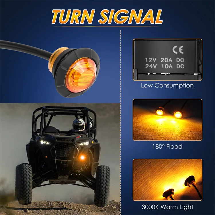 12 вольт универсальная Установка 2 X янтарные осветительные приборы 118Db звуковой сигнал Utv комплект поворотников