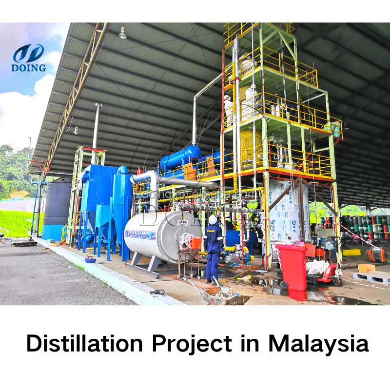 High oil output waste motor engine oil distillation machine Refine crude pyrolysis oil to diesel refinery plant for business
