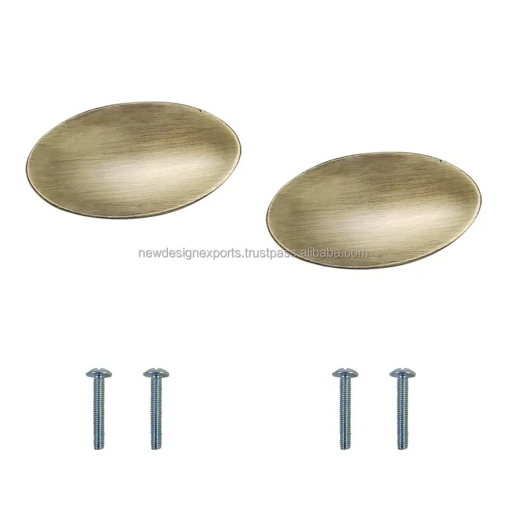Brass Oval Antique Cabinet Knob Pull Handle