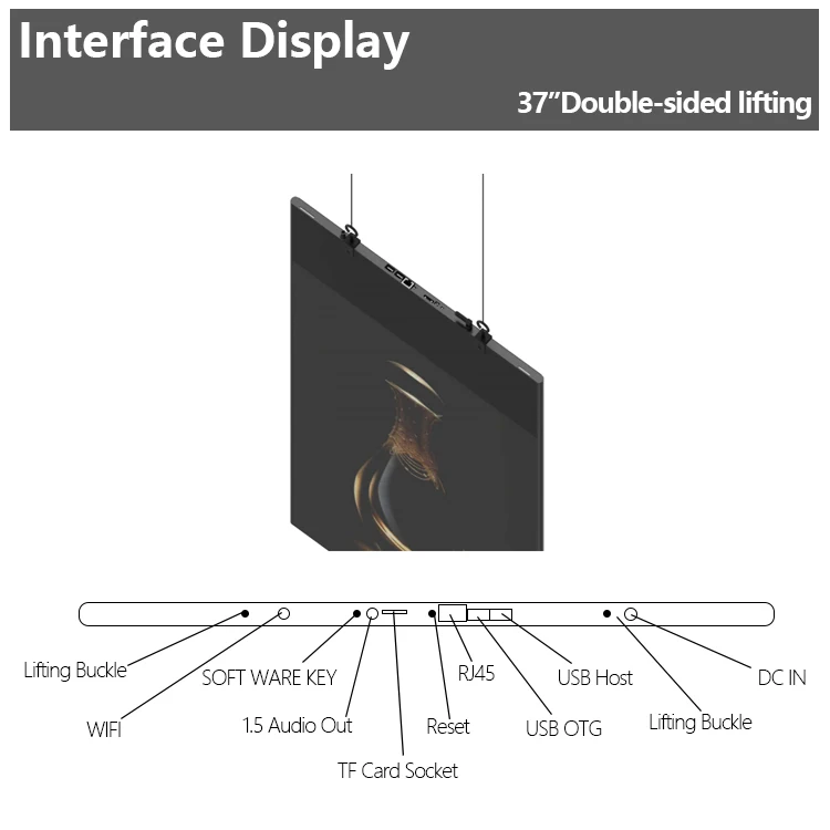 Retail Window Shopping Lcd Display Hanging Store Front High Brightness 37 43 55 Inch Ultra-Thin Screen