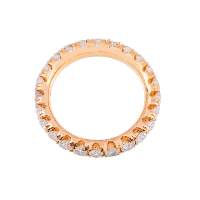 Ring Jewelry Full Customize 14K 18K Solid Rose Gold Brilliant Cut Diamond Eternity Band Custom Jewelry Gold Silver Women Fashion
