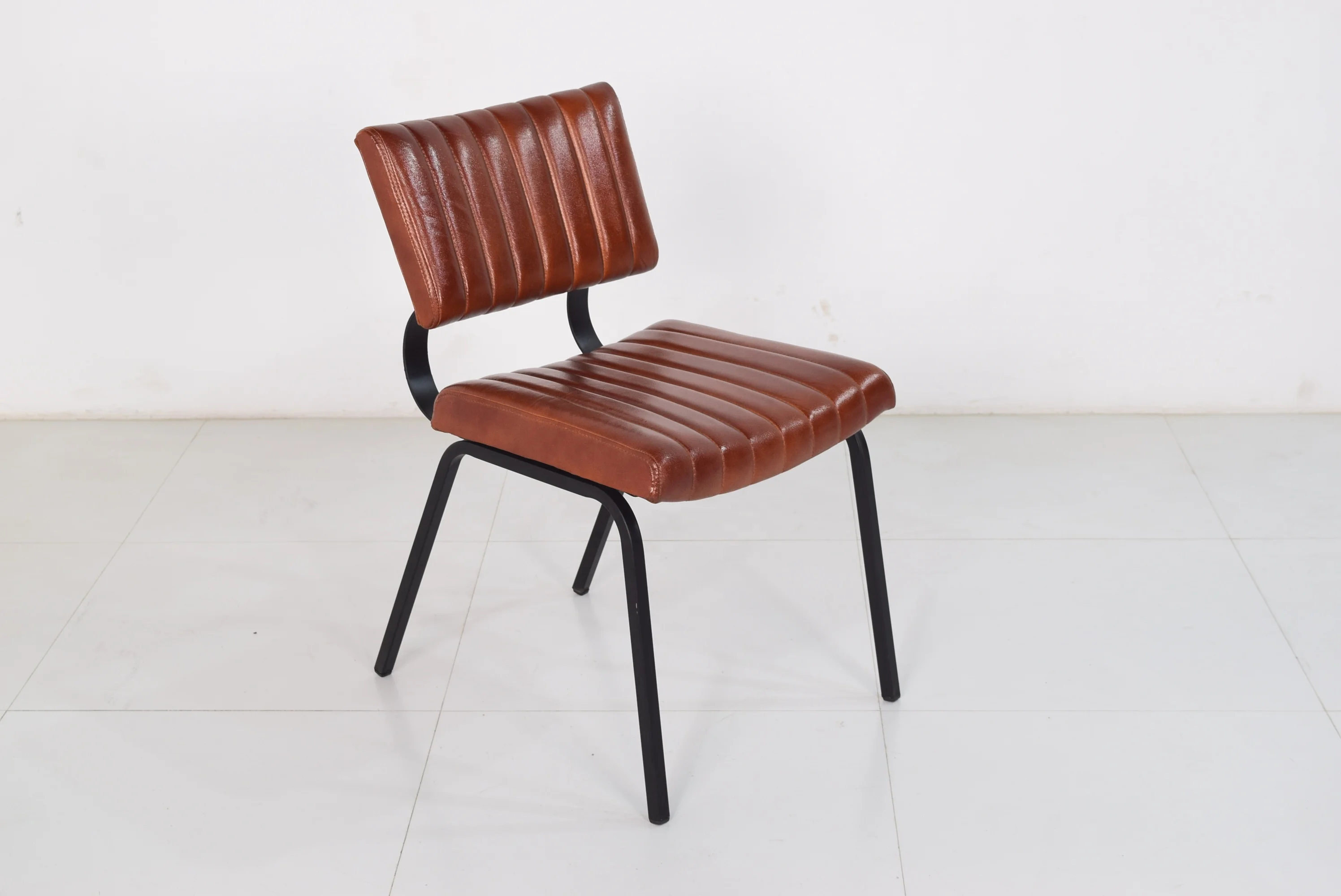 Modern Design High Quality Iron Frame and Leather Seat Dining Cum Office Chair for Home, Office, Hotel and Restaurant