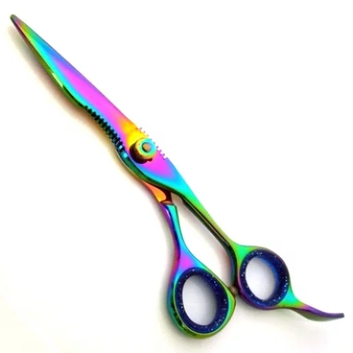 Профессиональные парикмахерские ножницы с прямым лезвием многоплазменный инструмент для стрижки волос тупым наконечником розничная цена