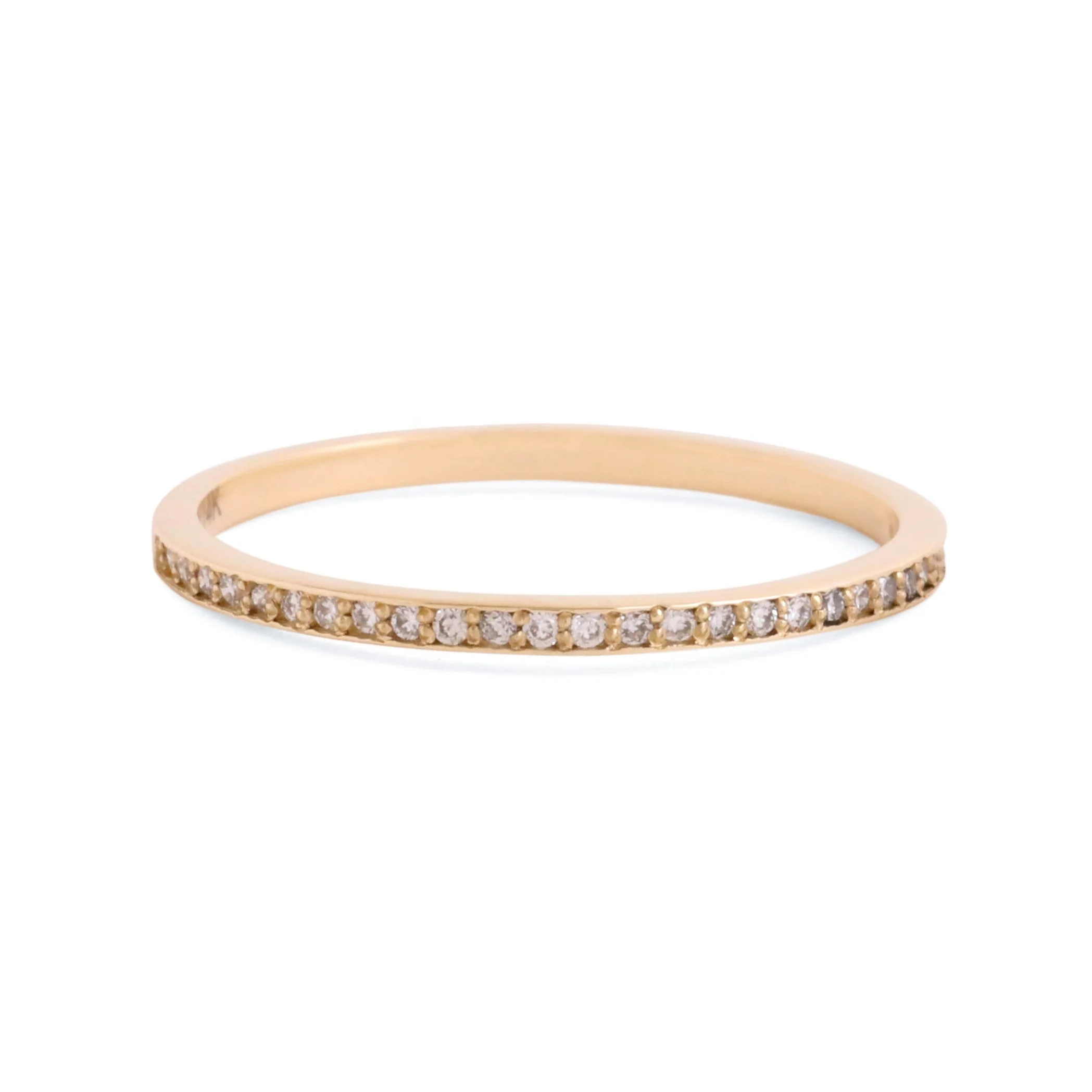 Solid 14K 1 Gram Gold Eternity Ring Set With Lab Grown Diamonds Affordable Jewelry Durable Light Weight Jewelry For Daily Use