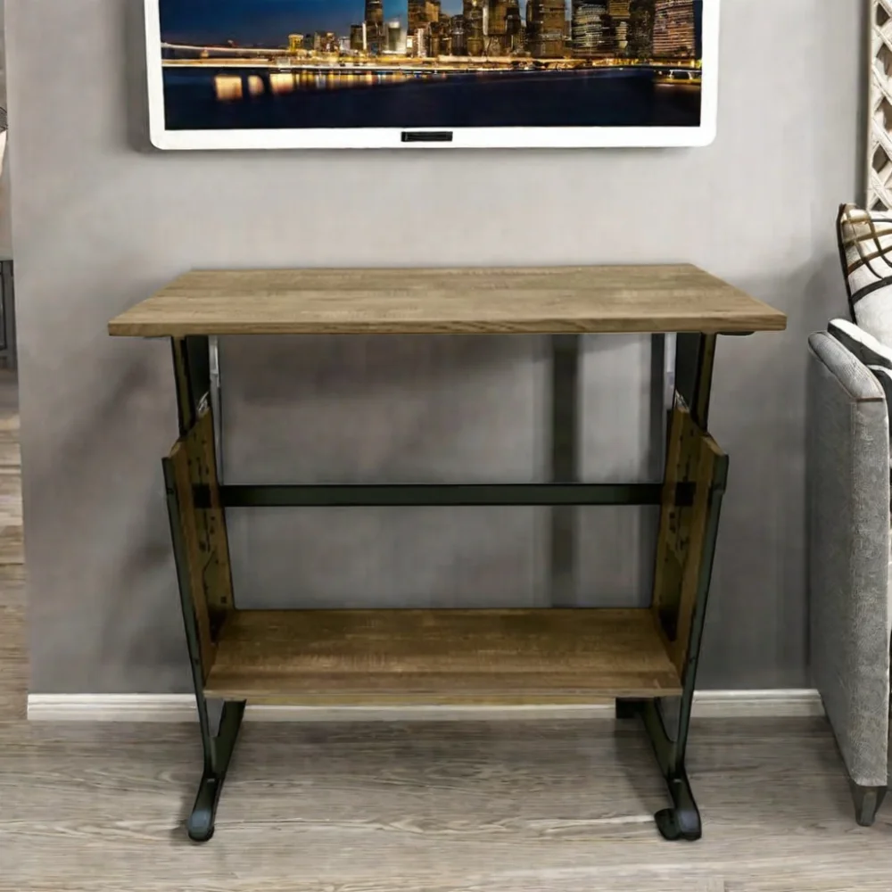 Высококачественный Регулируемый квадратный стол для ноутбука из массива дерева Подставка телевизора с зарядным кабелем регулируемый