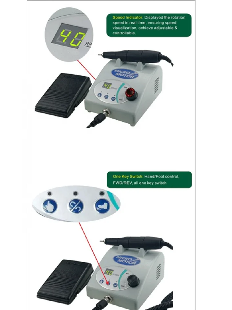 Dental Lab Marathon Electric Micromotor Polishing Unit 40K rpm Motor Handpiece