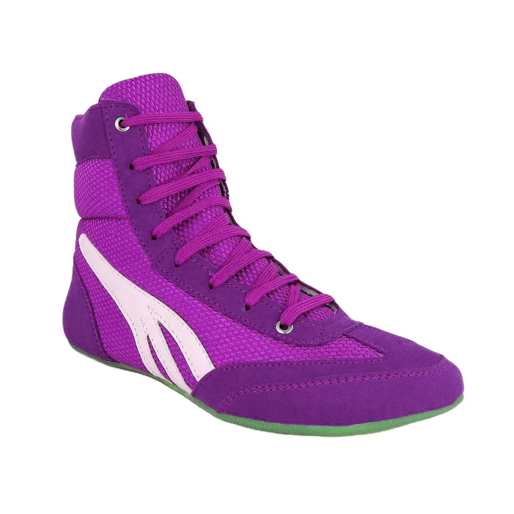 Wholesale Hot Sale Suede Leather Upper Rubber Soul Comfortable Long Heel Muay Thai Classic Professional Fighter Boxing Shoes