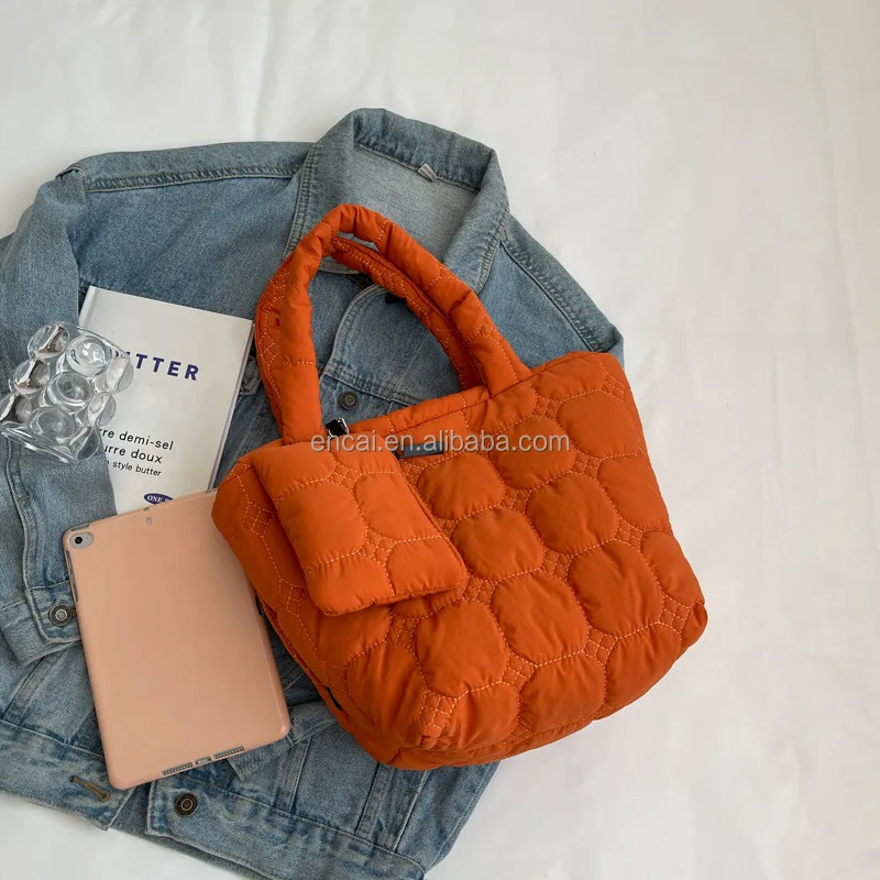 Lattice Puffer Quilted Shoulder Bag for Women Puffy Bubble Tote Bag Lightweight Cloud Handbag Padded Soft Purse