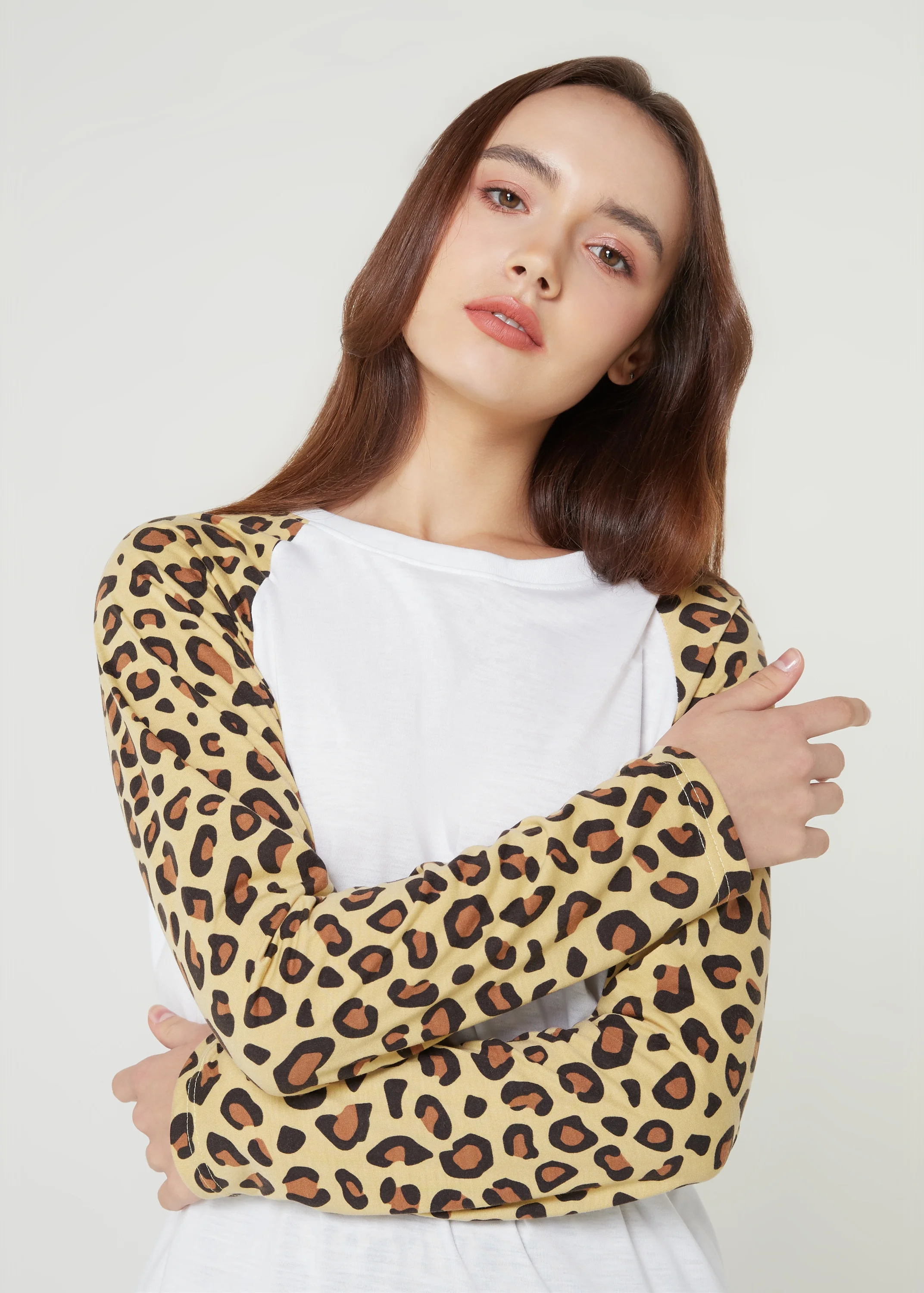 T Shirt Leopard Cheetah Raglan Made in Thailand Casual Sleeve Polyester for Sublimation Printing / Cotton Blank Men Jersey