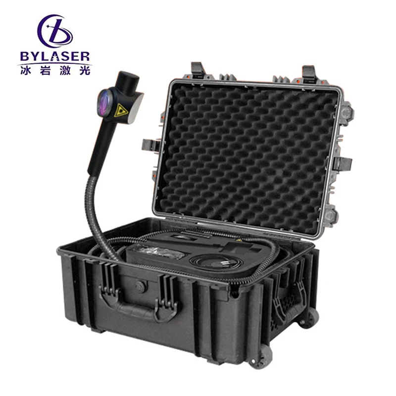 Handheld portable rust oxid payer removal JPT 100w 200w 300w fiber laser cleaning machine